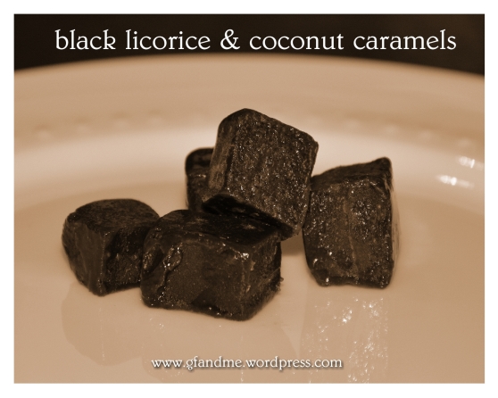 black licorice coconut caramel candy